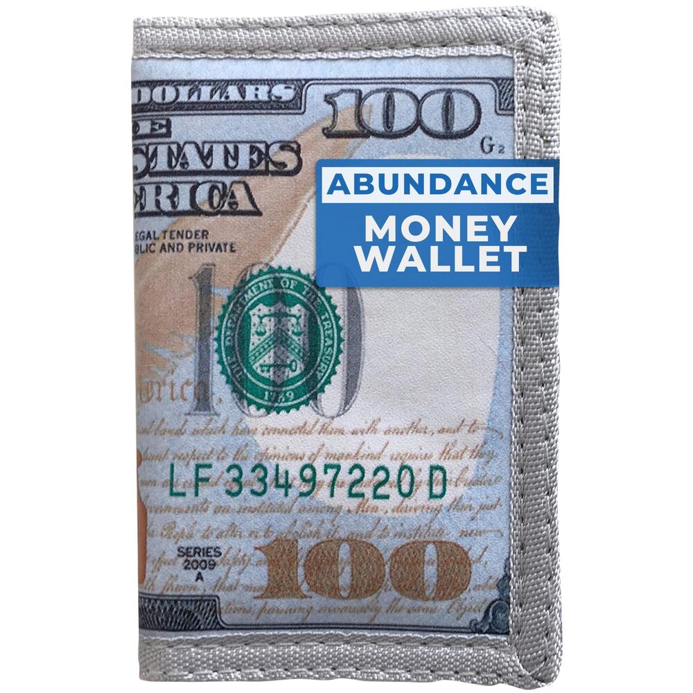 8796 $100 Dollar Bill Trifold Wallet - Leather Money Holder & , US Billfold